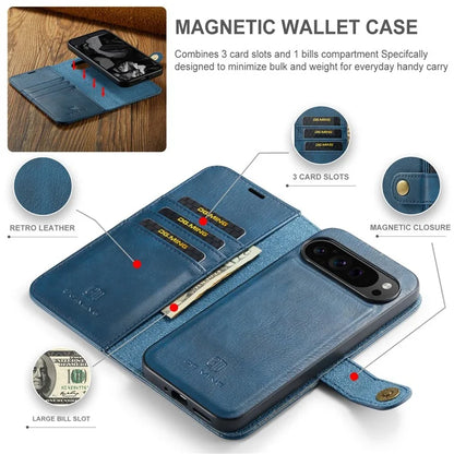 DG.MING for Google Pixel 9 Pro XL Case Detachable Split Leather Phone Cover