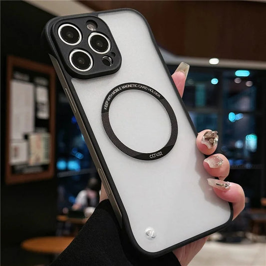 For iPhone 16 Pro Max Case Compatible with MagSafe Frameless TPU+PC Matte Phone Protector
