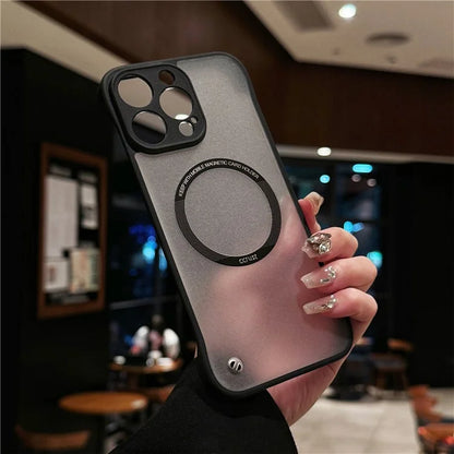 For iPhone 16 Pro Max Case Compatible with MagSafe Frameless TPU+PC Matte Phone Protector