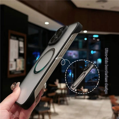 For iPhone 16 Pro Max Case Compatible with MagSafe Frameless TPU+PC Matte Phone Protector