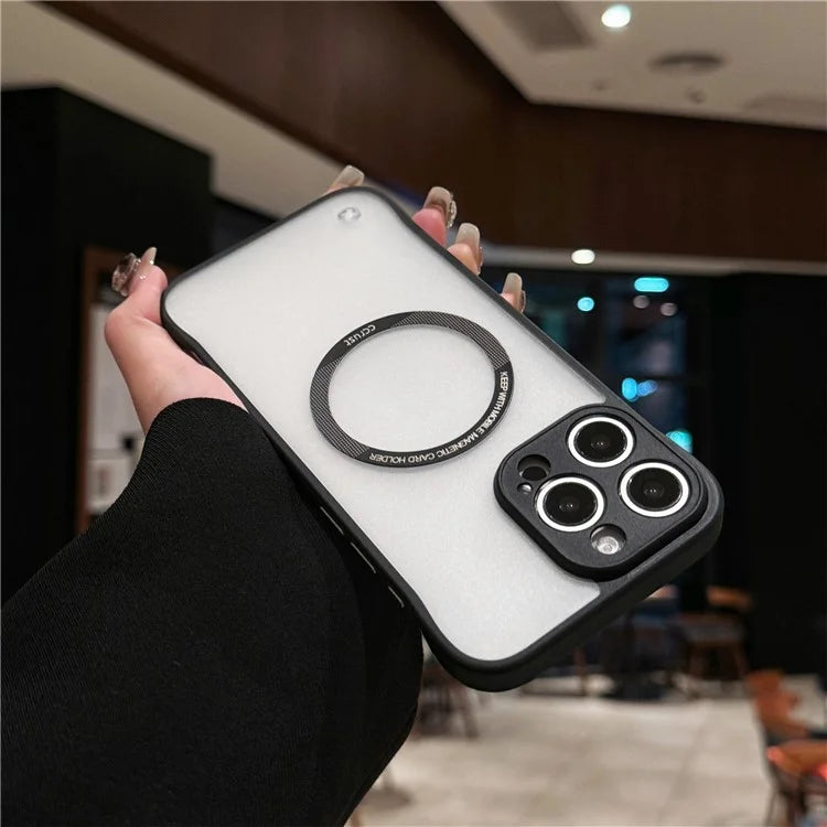 For iPhone 16 Pro Case Compatible with MagSafe Frameless TPU+PC Matte Phone Protector