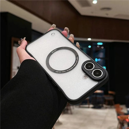 For iPhone 16 Case Compatible with MagSafe Frameless TPU+PC Matte Phone Protector