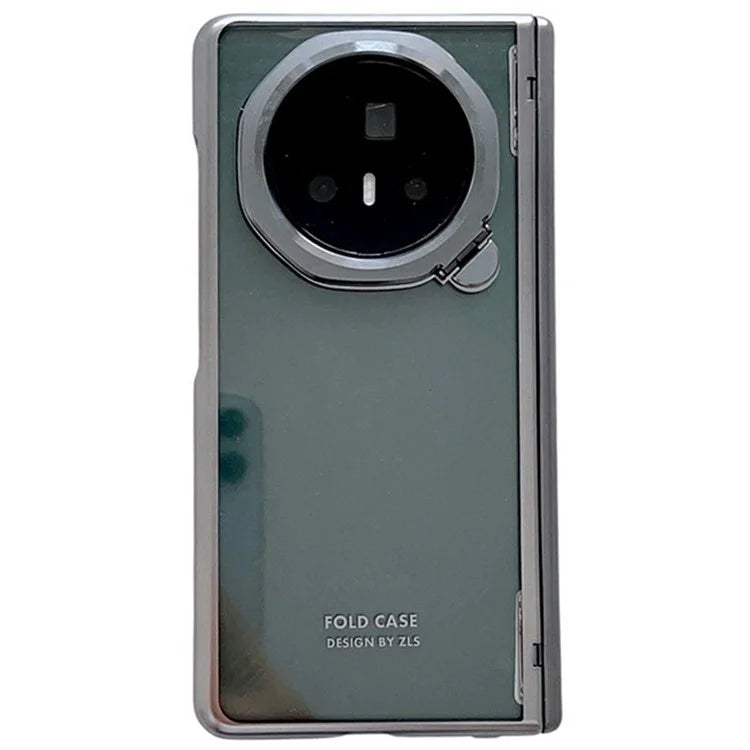 For Honor Magic V3 5G Case Lens Frame Kickstand Electroplating PC Clear Phone Cover