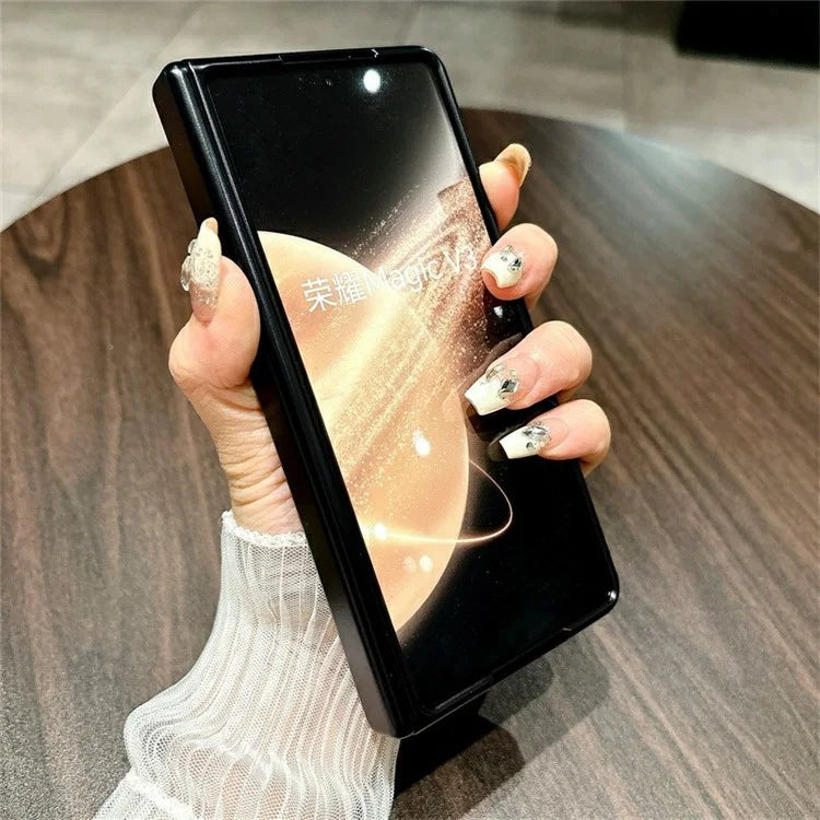 For Honor Magic V3 5G Case Lens Frame Kickstand Electroplating PC Clear Phone Cover