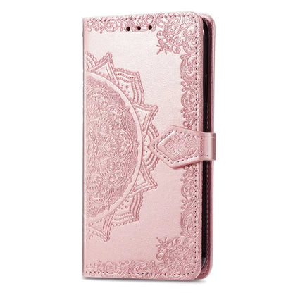 For iPhone 16 Pro Max Wallet Case Mandala Flower Leather Phone Cover Stand View