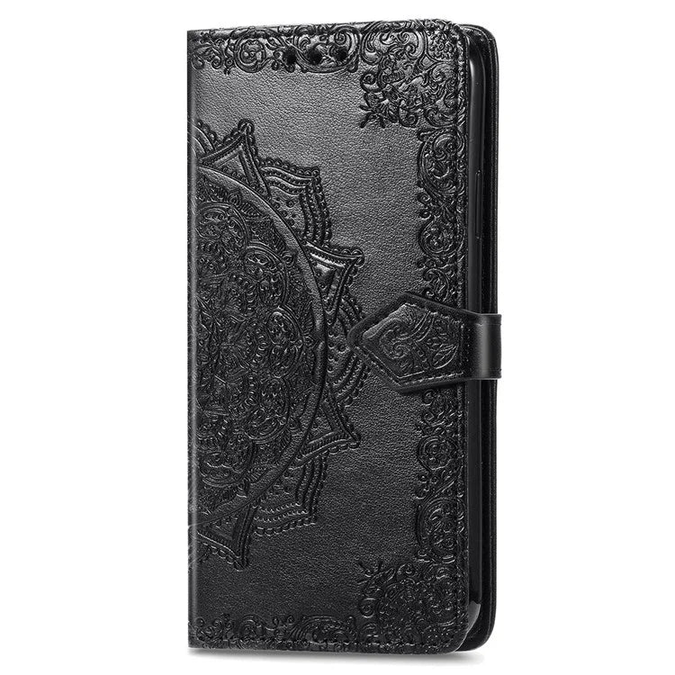 For iPhone 16 Pro Max Wallet Case Mandala Flower Leather Phone Cover Stand View