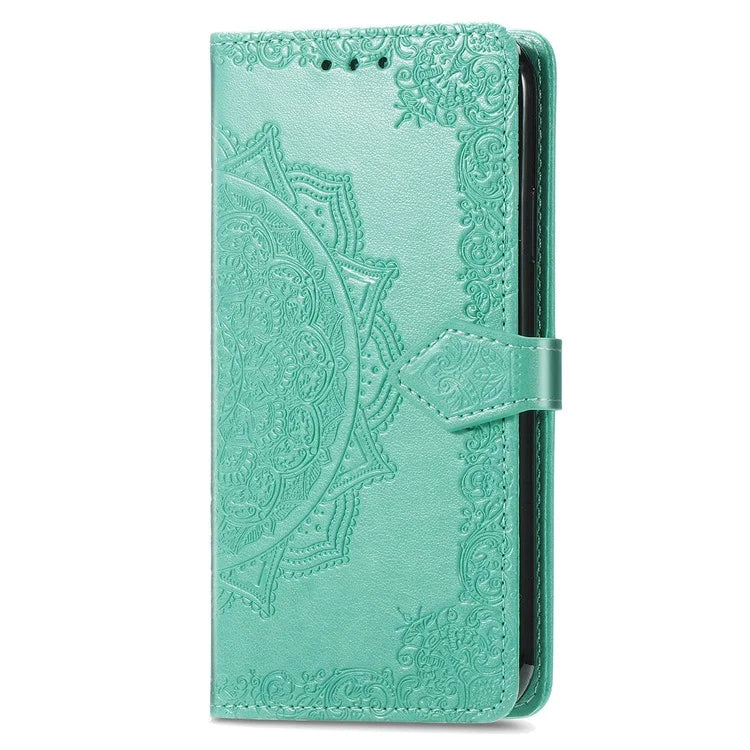 For iPhone 16 Pro Max Wallet Case Mandala Flower Leather Phone Cover Stand View