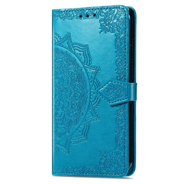 For iPhone 16 Pro Max Wallet Case Mandala Flower Leather Phone Cover Stand View