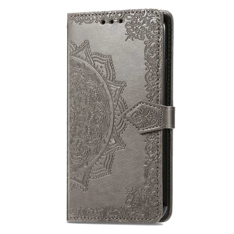 For iPhone 16 Pro Max Wallet Case Mandala Flower Leather Phone Cover Stand View