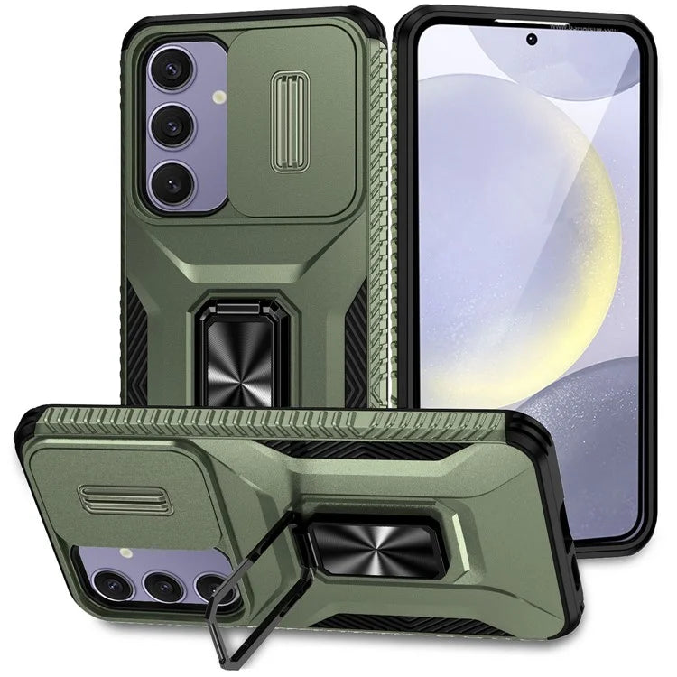For Samsung Galaxy S24 FE Case Camshield Kickstand TPU+PC Anti-Slip Phone Cover