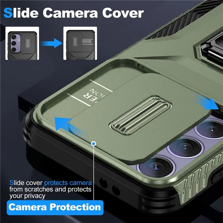 For Samsung Galaxy S24 FE Case Camshield Kickstand TPU+PC Anti-Slip Phone Cover