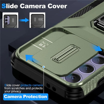 For Samsung Galaxy S24 FE Case Camshield Kickstand TPU+PC Anti-Slip Phone Cover