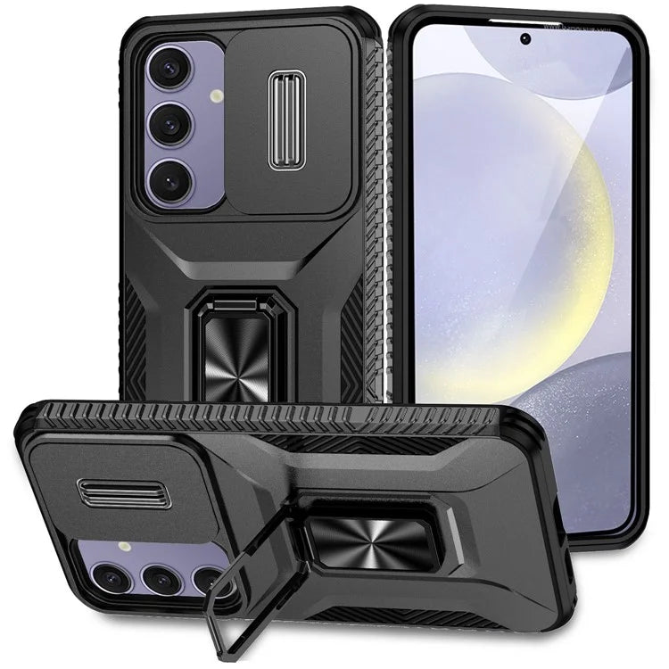 For Samsung Galaxy S24 FE Case Camshield Kickstand TPU+PC Anti-Slip Phone Cover