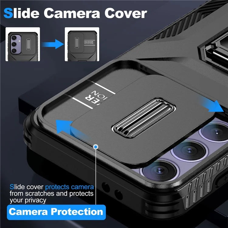 For Samsung Galaxy S24 FE Case Camshield Kickstand TPU+PC Anti-Slip Phone Cover