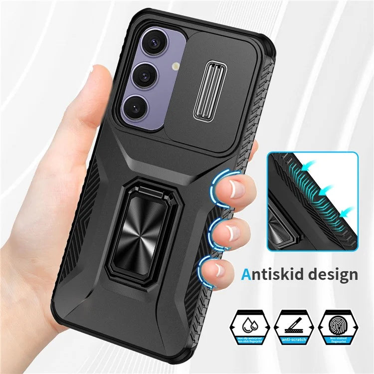 For Samsung Galaxy S24 FE Case Camshield Kickstand TPU+PC Anti-Slip Phone Cover