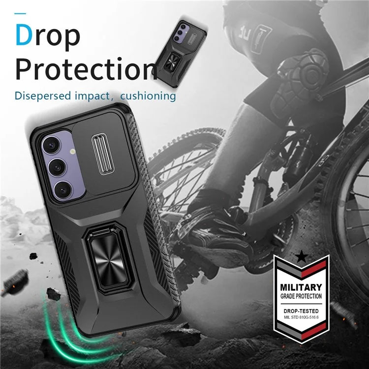For Samsung Galaxy S24 FE Case Camshield Kickstand TPU+PC Anti-Slip Phone Cover