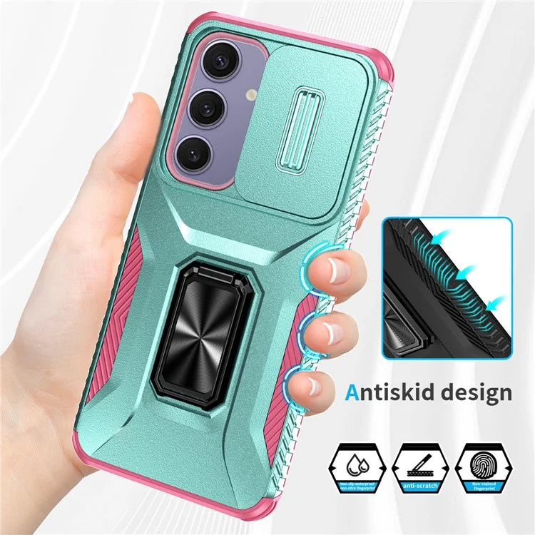 For Samsung Galaxy S24 FE Case Camshield Kickstand TPU+PC Anti-Slip Phone Cover