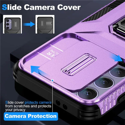 For Samsung Galaxy S24 FE Case Camshield Kickstand TPU+PC Anti-Slip Phone Cover