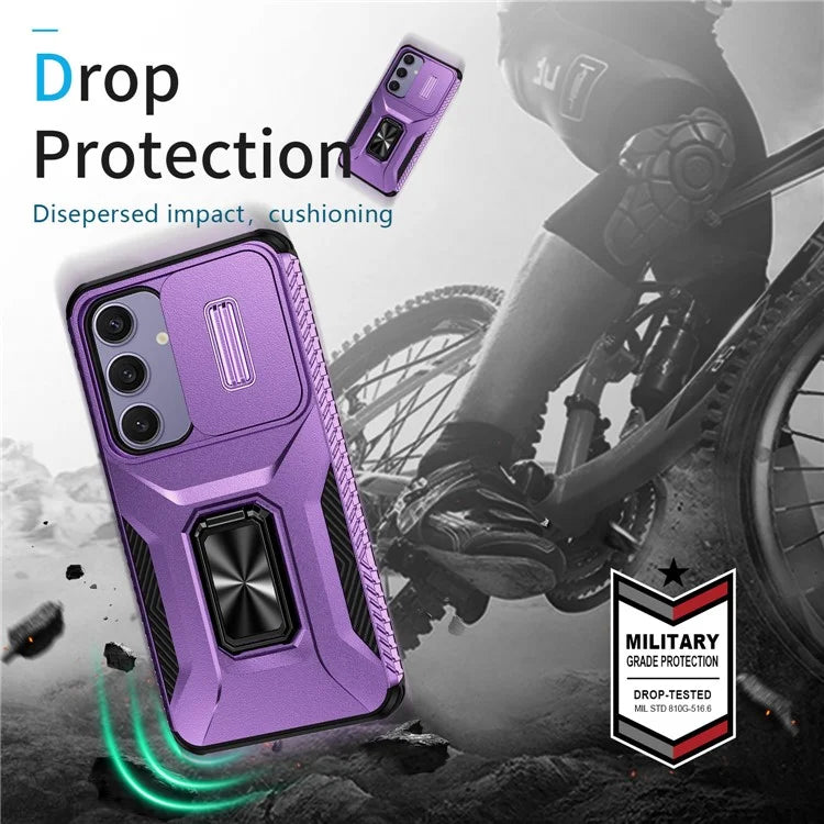 For Samsung Galaxy S24 FE Case Camshield Kickstand TPU+PC Anti-Slip Phone Cover