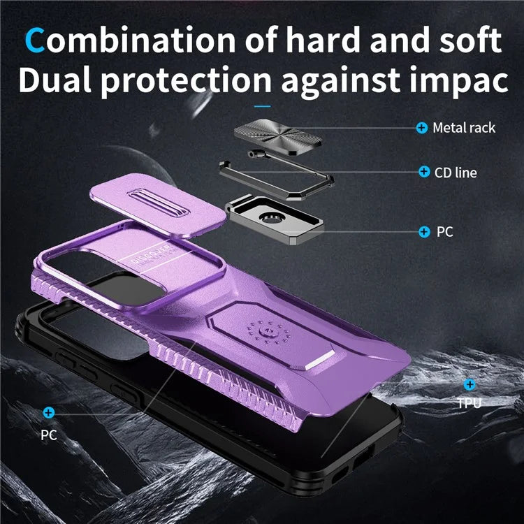 For Samsung Galaxy S24 FE Case Camshield Kickstand TPU+PC Anti-Slip Phone Cover