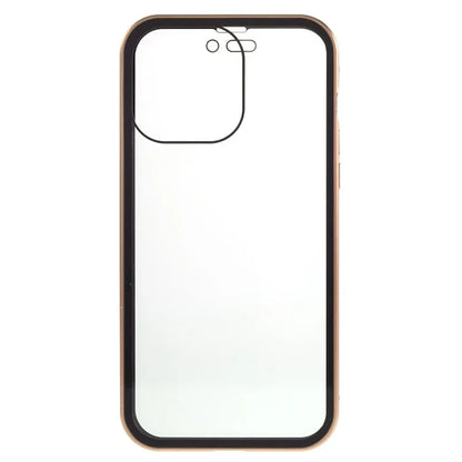 For iPhone 16 Pro Max Anti-Spy Case Magnetic Metal Frame + Double-Sided Tempered Glass Phone Cover