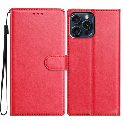 For iPhone 13 Pro Max Leather Phone Case Wallet Stand Cover with Handy Strap