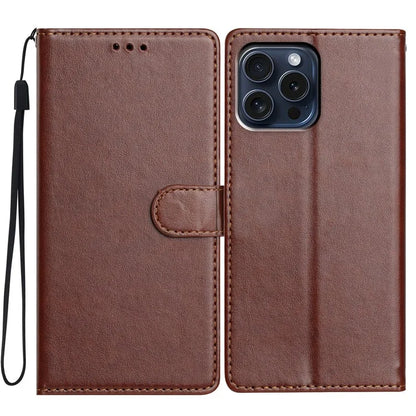For iPhone 13 Pro Max Leather Phone Case Wallet Stand Cover with Handy Strap