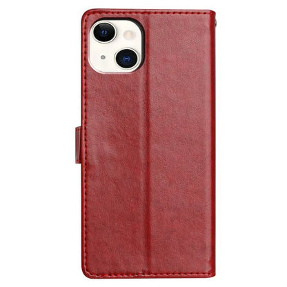 For iPhone 14 Plus Leather Phone Case Wallet Stand Cover with Handy Strap