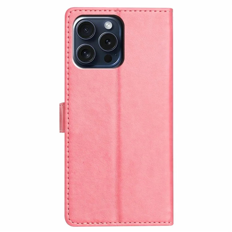 For iPhone 14 Pro Max Leather Phone Case Wallet Stand Cover with Handy Strap