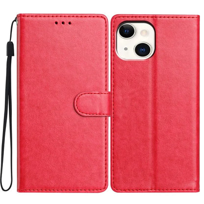 For iPhone 15 Plus Leather Phone Case Wallet Stand Cover with Handy Strap