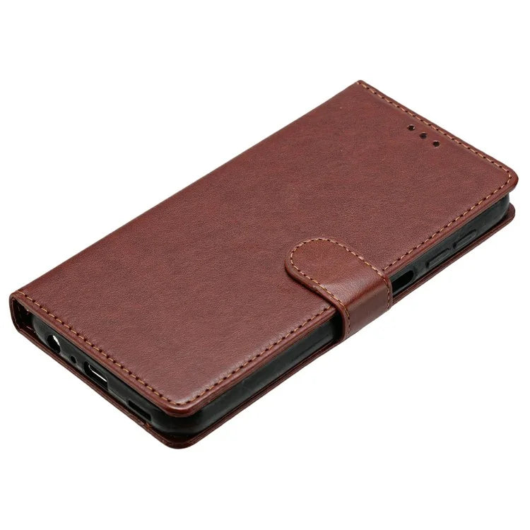 For iPhone 15 Pro Max Leather Phone Case Wallet Stand Cover with Handy Strap