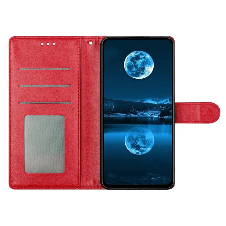 For iPhone 16 Plus Leather Phone Case Wallet Stand Cover with Handy Strap