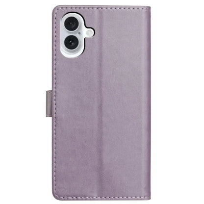 For iPhone 16 Plus Leather Phone Case Wallet Stand Cover with Handy Strap