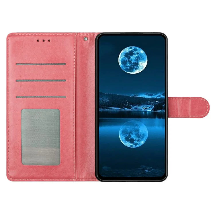 For iPhone 16 Plus Leather Phone Case Wallet Stand Cover with Handy Strap