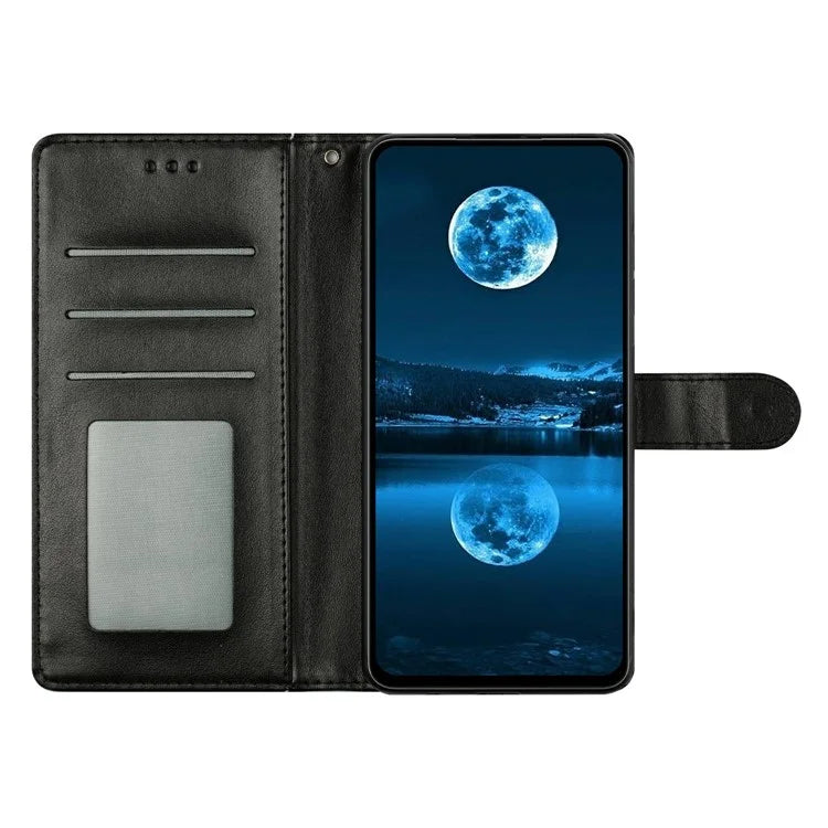 For iPhone 16 Pro Leather Phone Case Wallet Stand Cover with Handy Strap