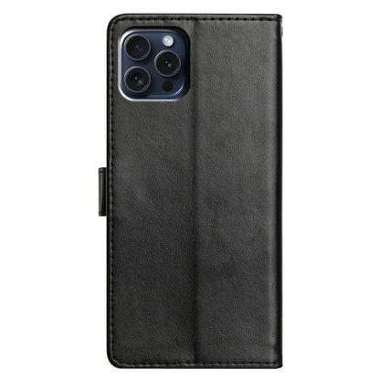 For iPhone 16 Pro Leather Phone Case Wallet Stand Cover with Handy Strap