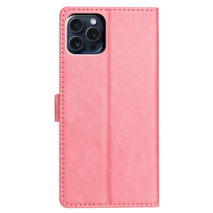 For iPhone 16 Pro Leather Phone Case Wallet Stand Cover with Handy Strap