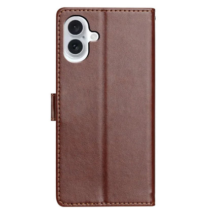 For iPhone 16 Leather Phone Case Wallet Stand Cover with Handy Strap