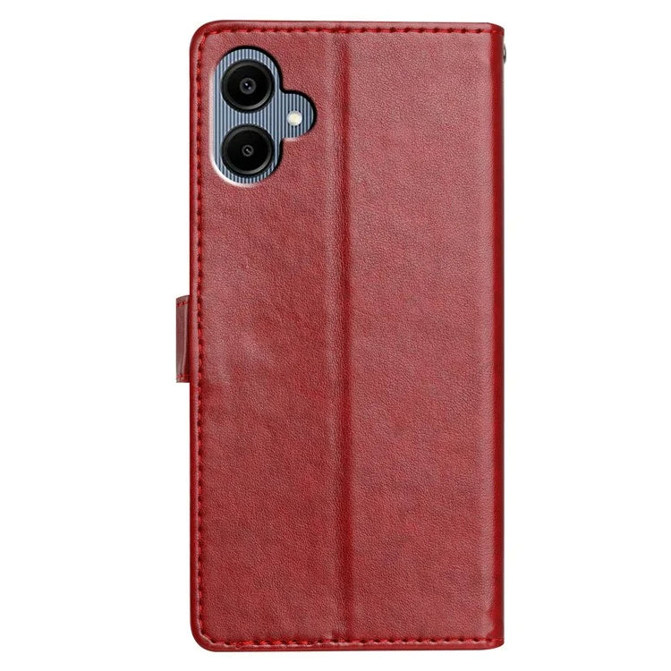 For Samsung Galaxy A06 Leather Phone Case Wallet Stand Cover with Handy Strap