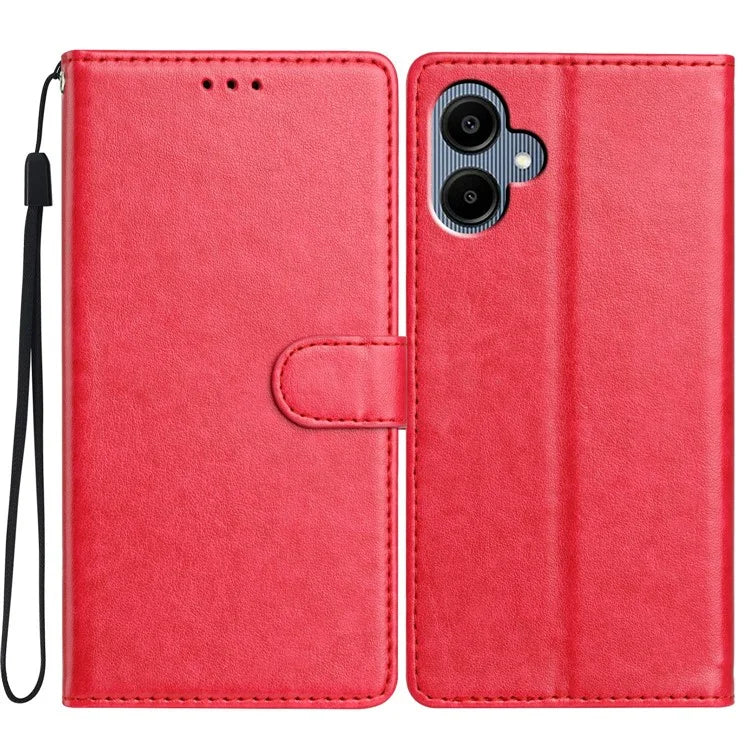 For Samsung Galaxy A06 Leather Phone Case Wallet Stand Cover with Handy Strap