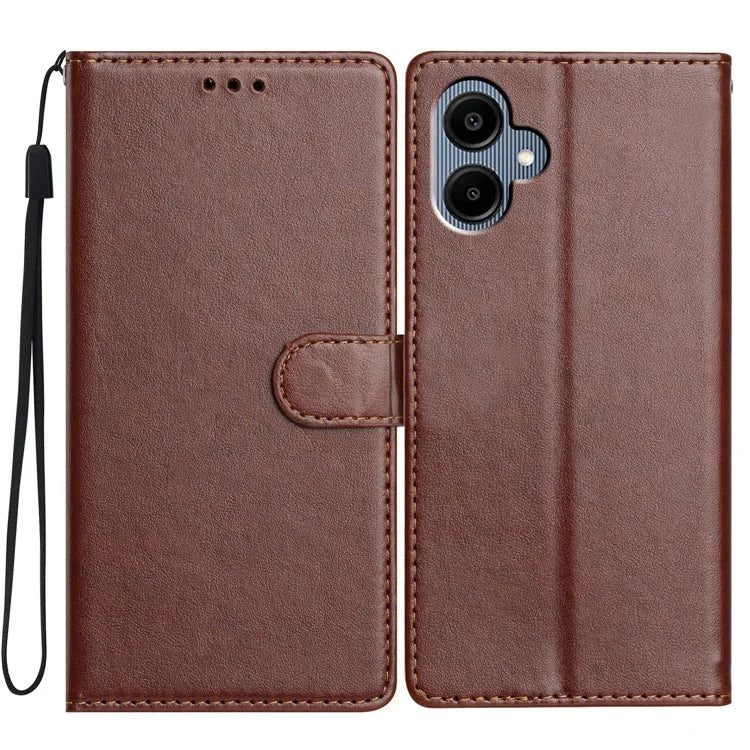 For Samsung Galaxy A06 Leather Phone Case Wallet Stand Cover with Handy Strap