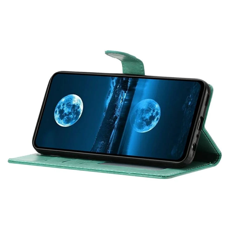 For Samsung Galaxy A06 Leather Phone Case Wallet Stand Cover with Handy Strap