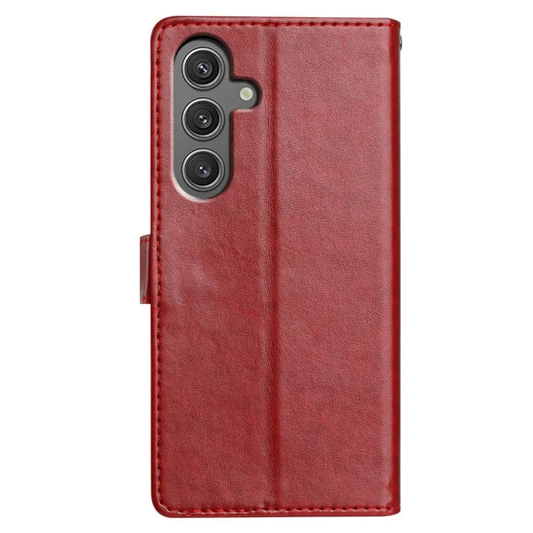 For Samsung Galaxy S24 FE Leather Phone Case Wallet Stand Cover with Handy Strap