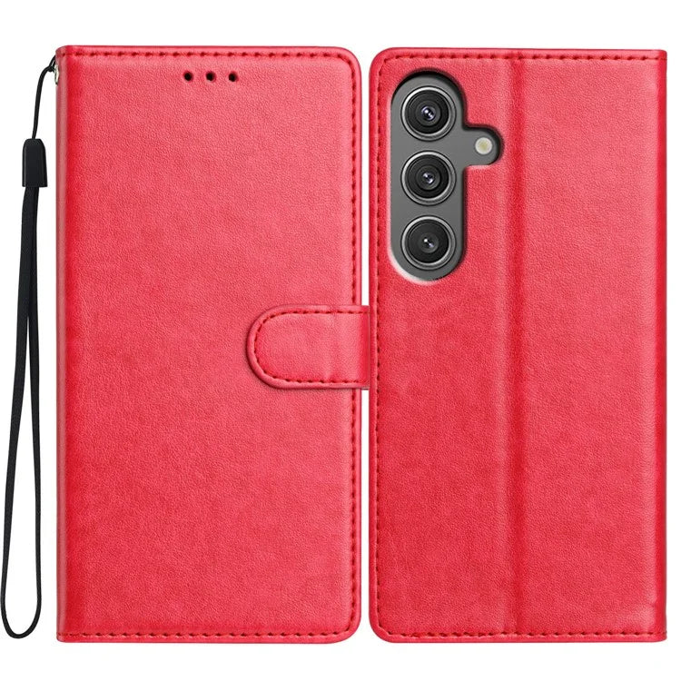 For Samsung Galaxy S24 FE Leather Phone Case Wallet Stand Cover with Handy Strap