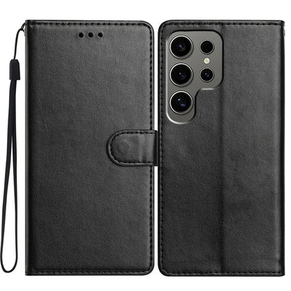 For Samsung Galaxy S24 Ultra Leather Phone Case Wallet Stand Cover with Handy Strap