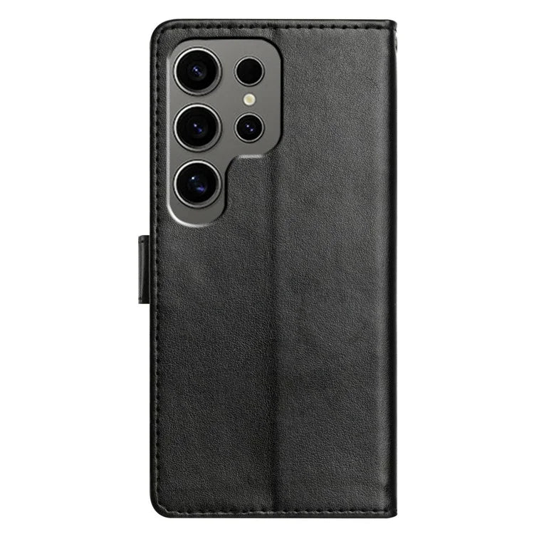 For Samsung Galaxy S24 Ultra Leather Phone Case Wallet Stand Cover with Handy Strap