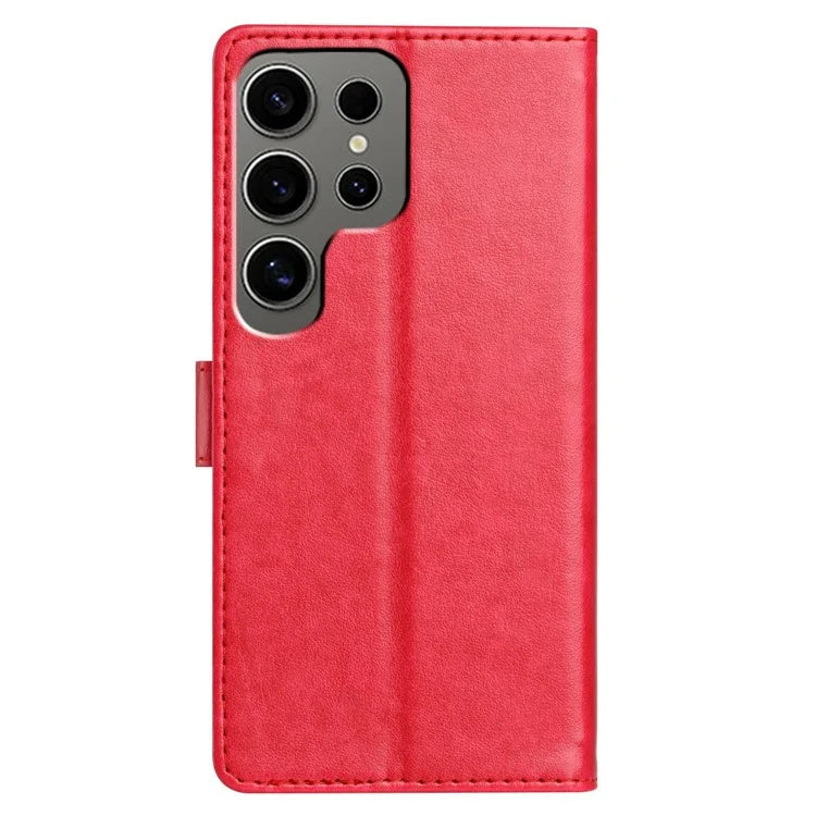 For Samsung Galaxy S24 Ultra Leather Phone Case Wallet Stand Cover with Handy Strap