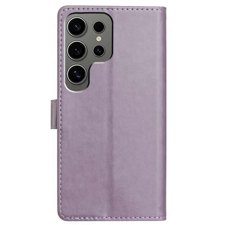 For Samsung Galaxy S24 Ultra Leather Phone Case Wallet Stand Cover with Handy Strap