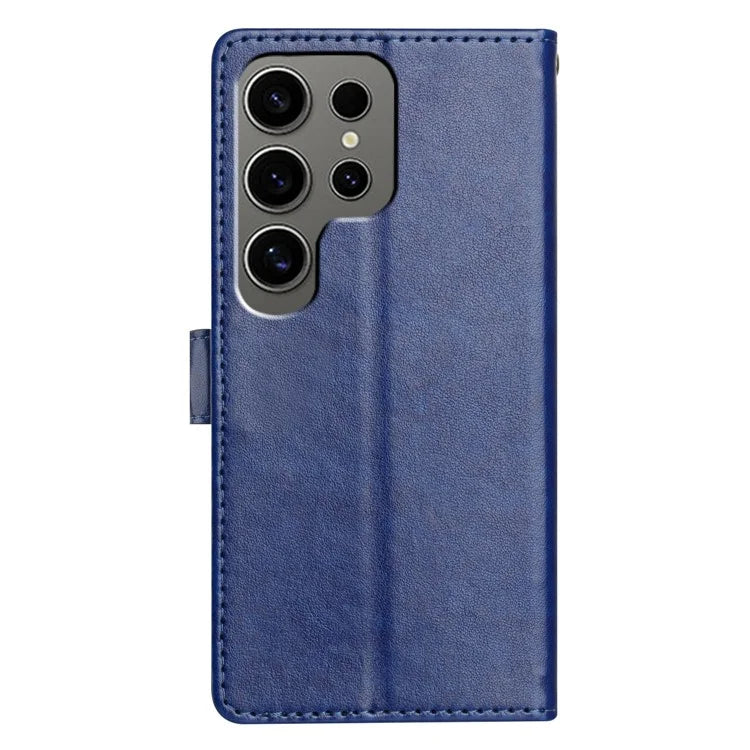 For Samsung Galaxy S24 Ultra Leather Phone Case Wallet Stand Cover with Handy Strap
