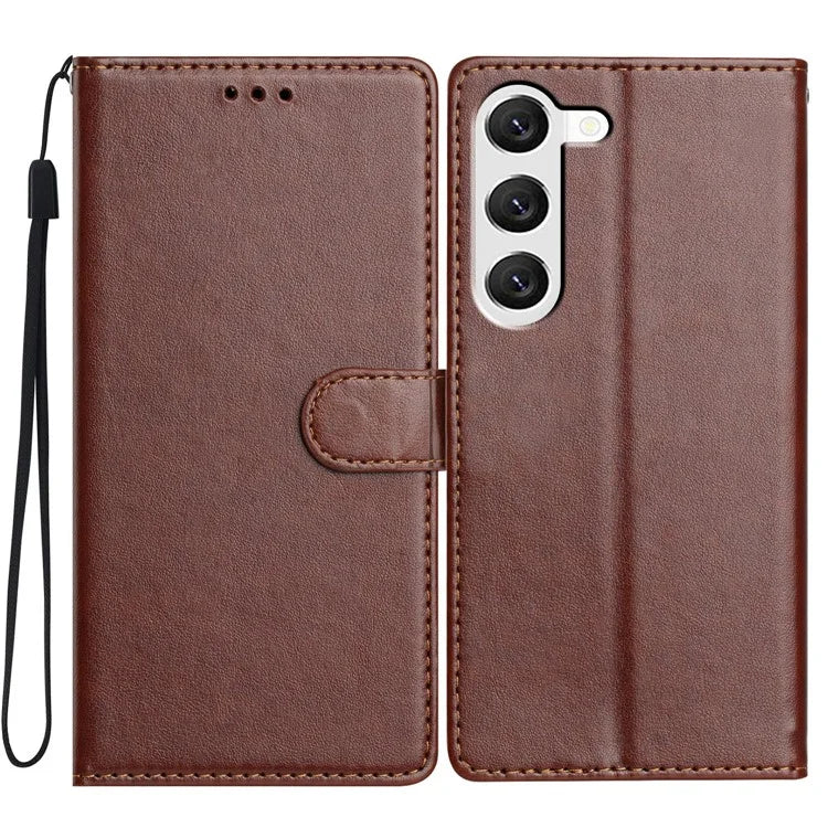 For Samsung Galaxy S23 Leather Phone Case Wallet Stand Cover with Handy Strap